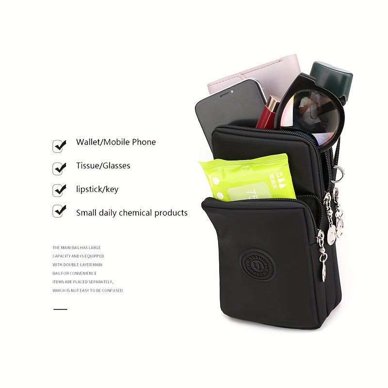 Damen Handytasche aus Nylon mit Reißverschluss – Reise & Alltag