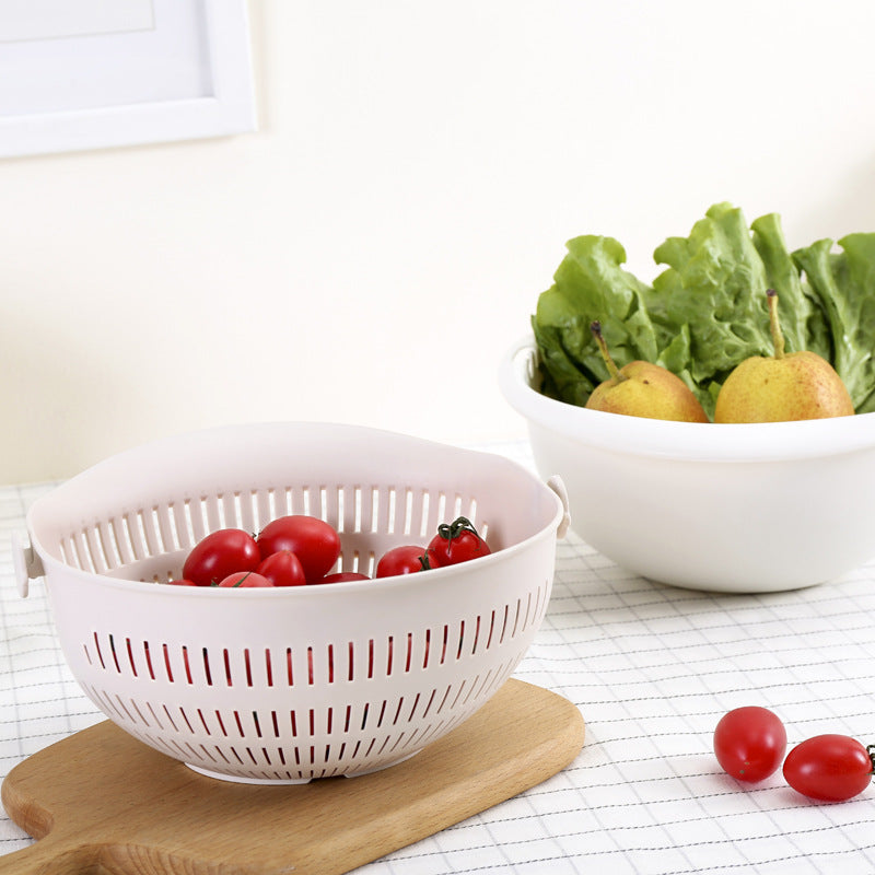 Drehbares Sieb mit Schüssel – Abtropfkorb für Gemüse & Obst