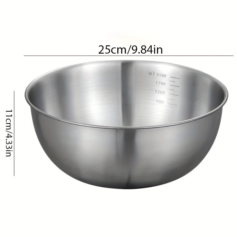 3-teiliges Edelstahl-Rührschüssel-Set – Robust & Stapelbar