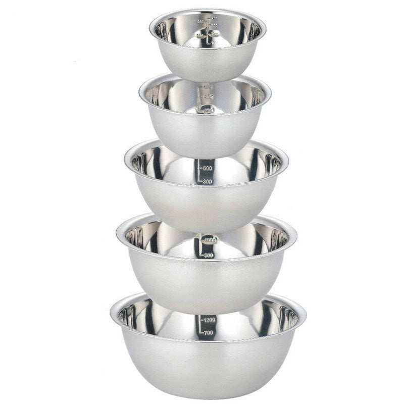 5-teiliges Edelstahl-Rührschüssel-Set – Rutschfest & Stapelbar