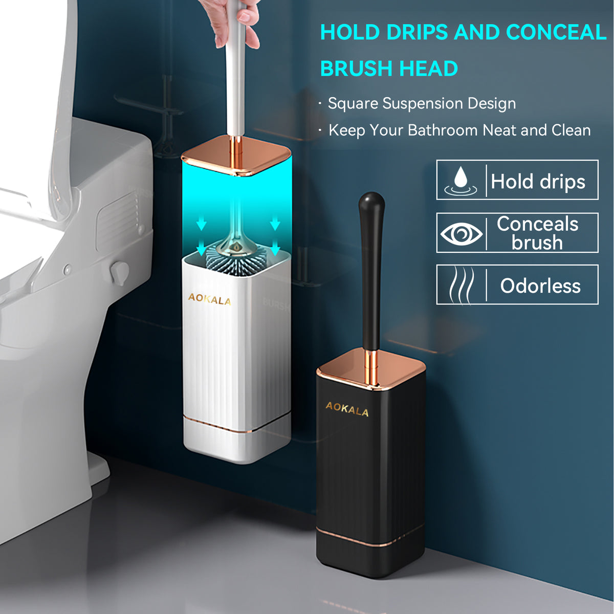 WC-Bürste mit Halter aus Silikon – Ergonomisch & Hygienisch