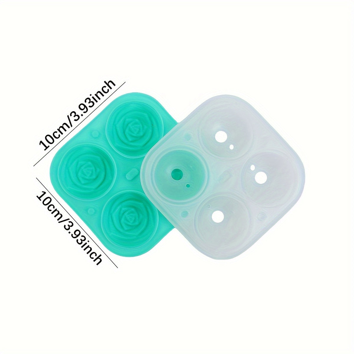 Rosen-Eiswürfelform mit 4 Fächern – Für Cocktails & Schokolade