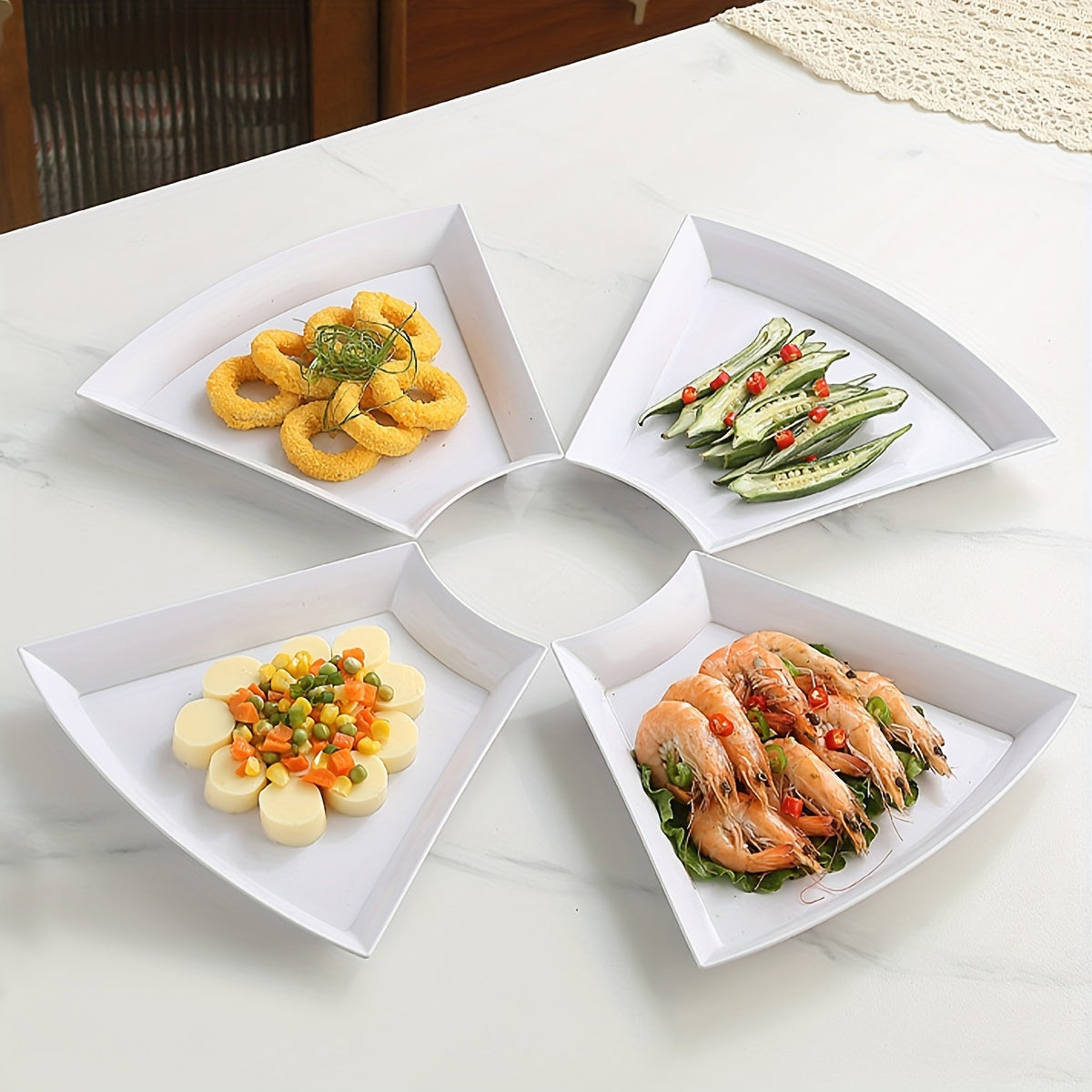 8-teiliges Servierteller-Set Weiß – Für Küche, Restaurant & Hotel