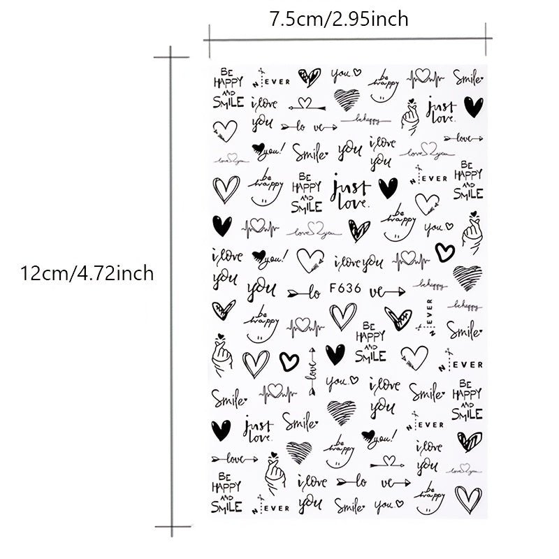 Nagelsticker mit Herz & Blumenmuster – DIY Nagelkunst