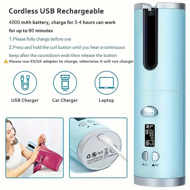 Automatischer Lockenstab mit USB & 5 Heizstufen – Keramik