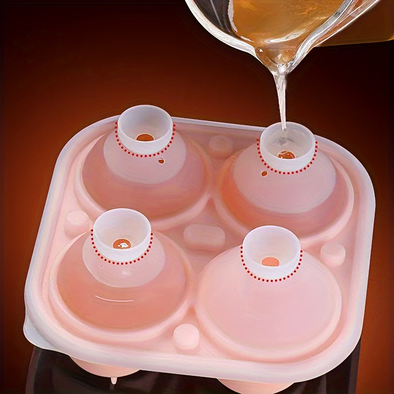 Rosen-Eiswürfelform mit 4 Fächern – Für Cocktails & Schokolade