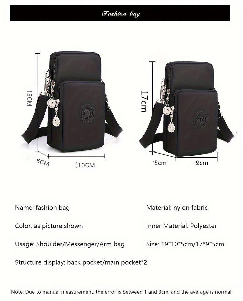 Damen Handytasche aus Nylon mit Reißverschluss – Reise & Alltag