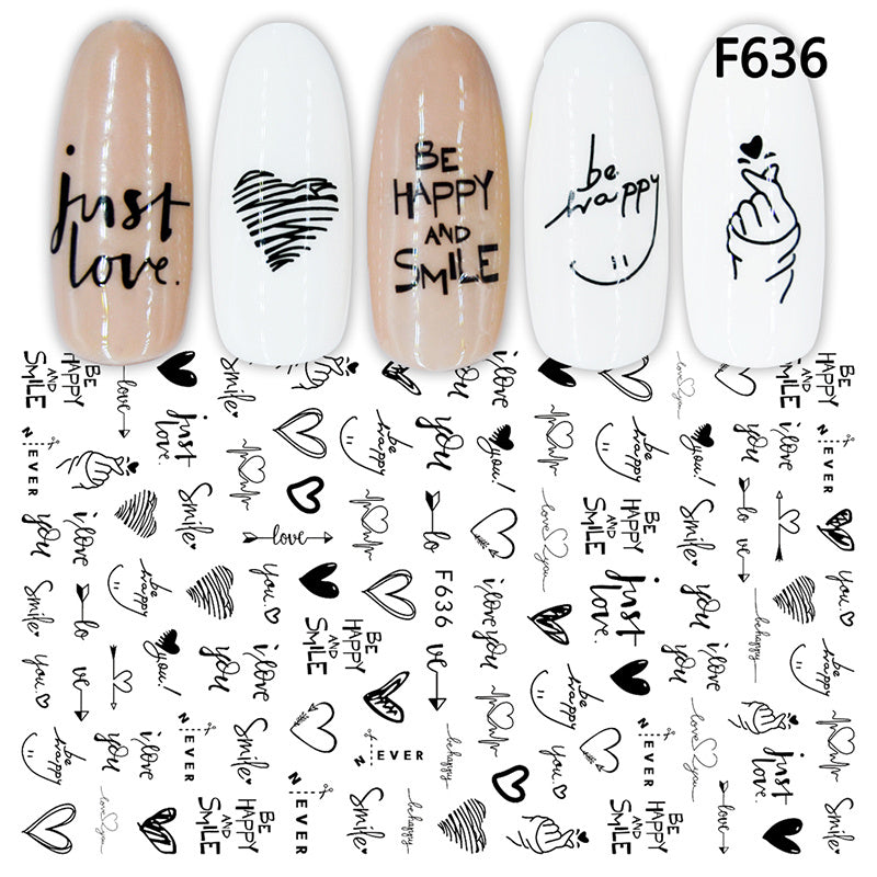 Nagelsticker mit Herz & Blumenmuster – DIY Nagelkunst