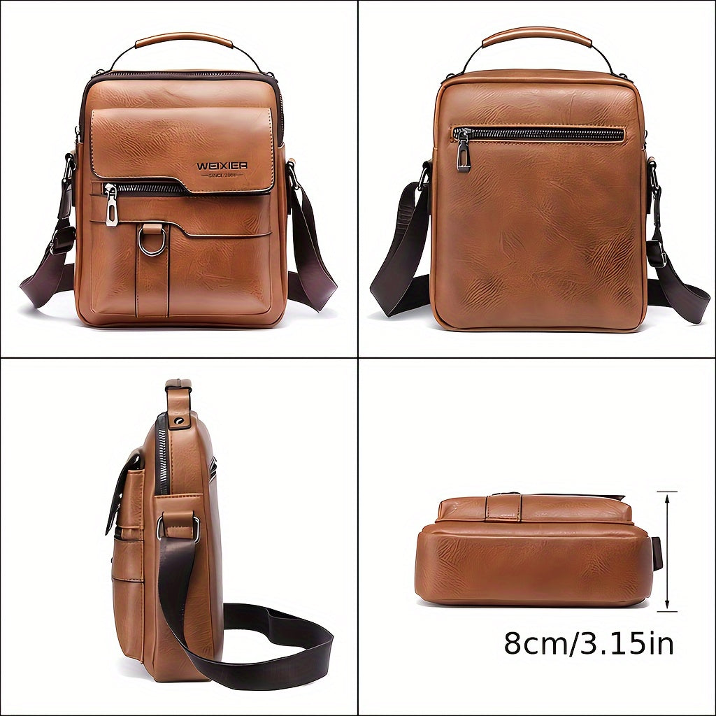 Vintage Umhängetasche Herren – Mehrere Fächer & Verstellbarer Riemen