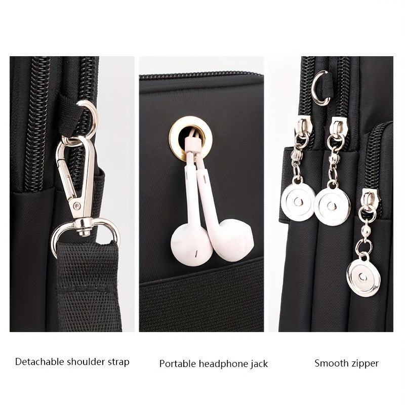 Damen Handytasche aus Nylon mit Reißverschluss – Reise & Alltag