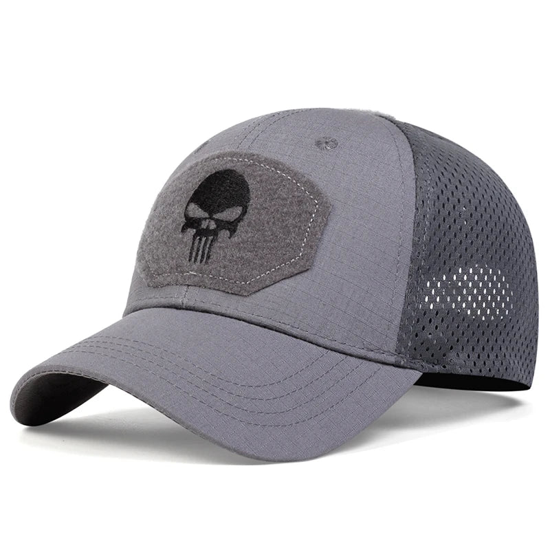 Unisex Baseballkappe mit Totenkopf-Stickerei – Verstellbar & Atmungsaktiv