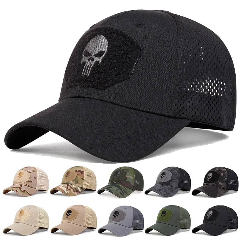 Unisex Baseballkappe mit Totenkopf-Stickerei – Verstellbar & Atmungsaktiv