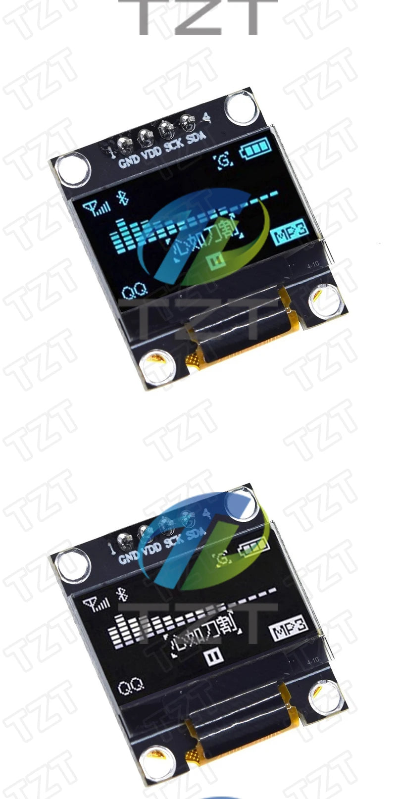 TZT RoHS-zertifiziertes 0,96-Zoll-OLED-I2c-Seriell-Weiß-OLED-Displaymodul 128x64 I2C SSD1306 12864 LCD-Bildschirmplatine für Arduino
