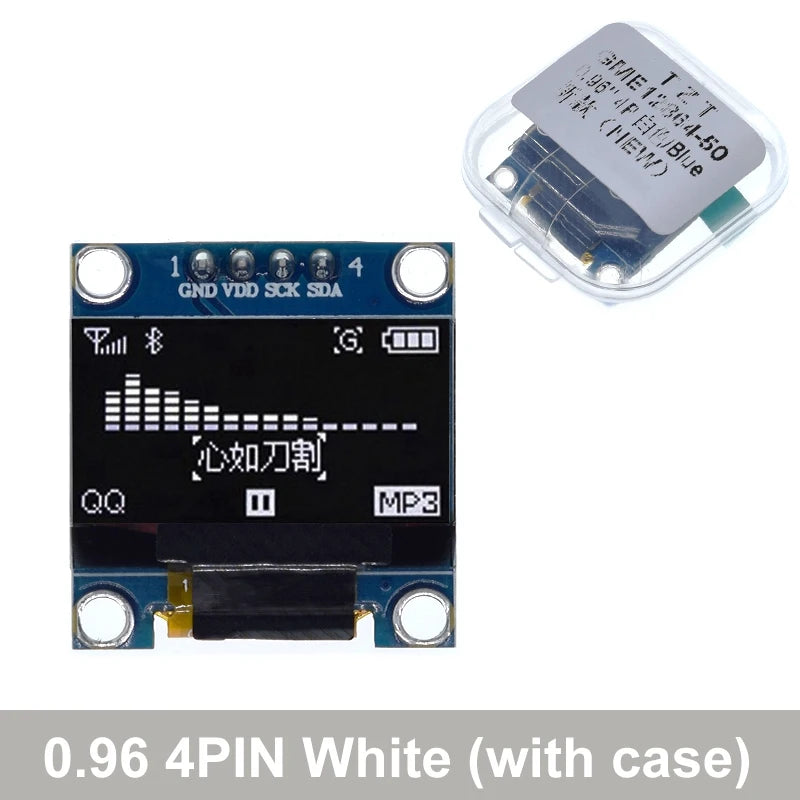 TZT RoHS-zertifiziertes 0,96-Zoll-OLED-I2c-Seriell-Weiß-OLED-Displaymodul 128x64 I2C SSD1306 12864 LCD-Bildschirmplatine für Arduino