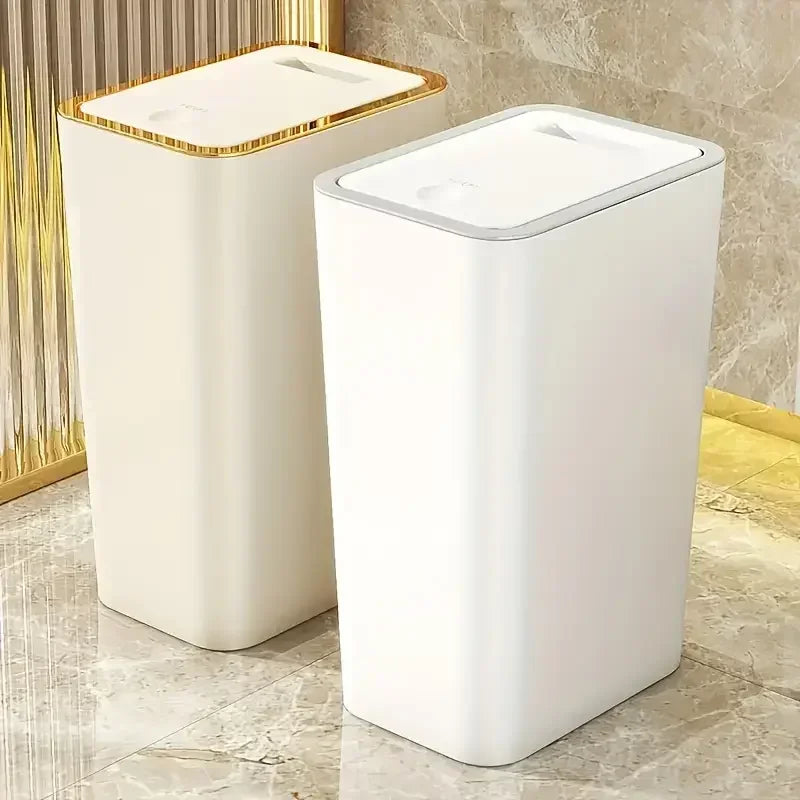 Geruchsdichter Abfalleimer 10L mit Ein-Knopf-Deckel – Bad & Küche