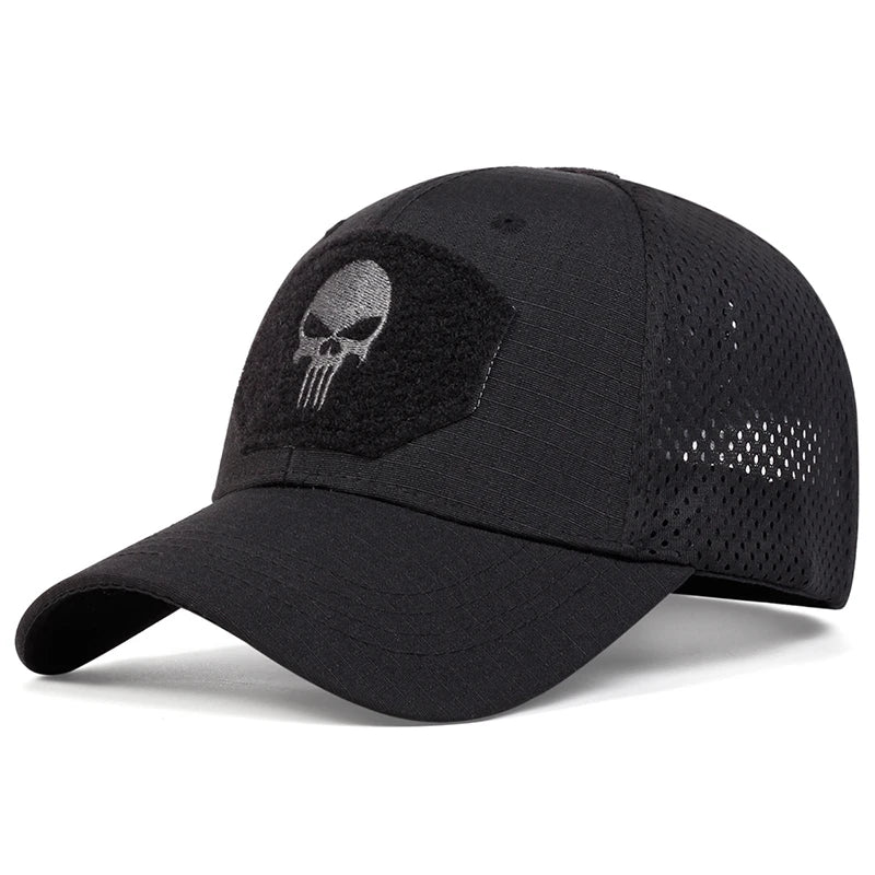 Unisex Baseballkappe mit Totenkopf-Stickerei – Verstellbar & Atmungsaktiv