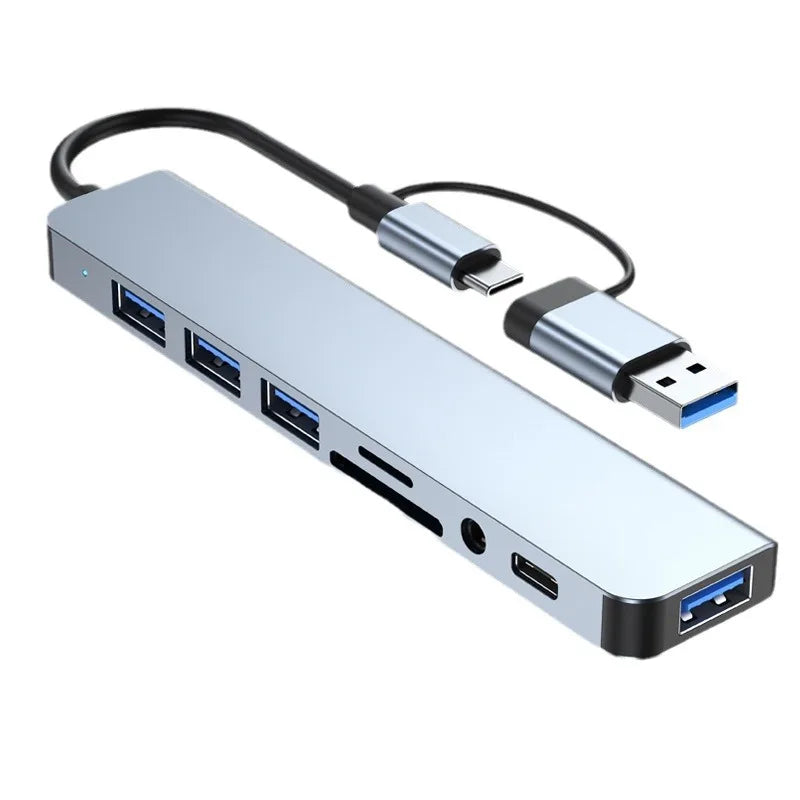 8-in-2 USB & USB-C Hub mit Audio, SD-Kartenleser & HDMI