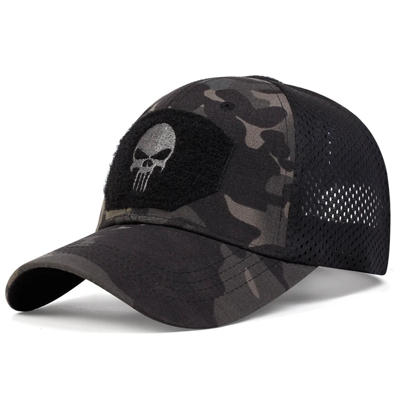 Unisex Baseballkappe mit Totenkopf-Stickerei – Verstellbar & Atmungsaktiv