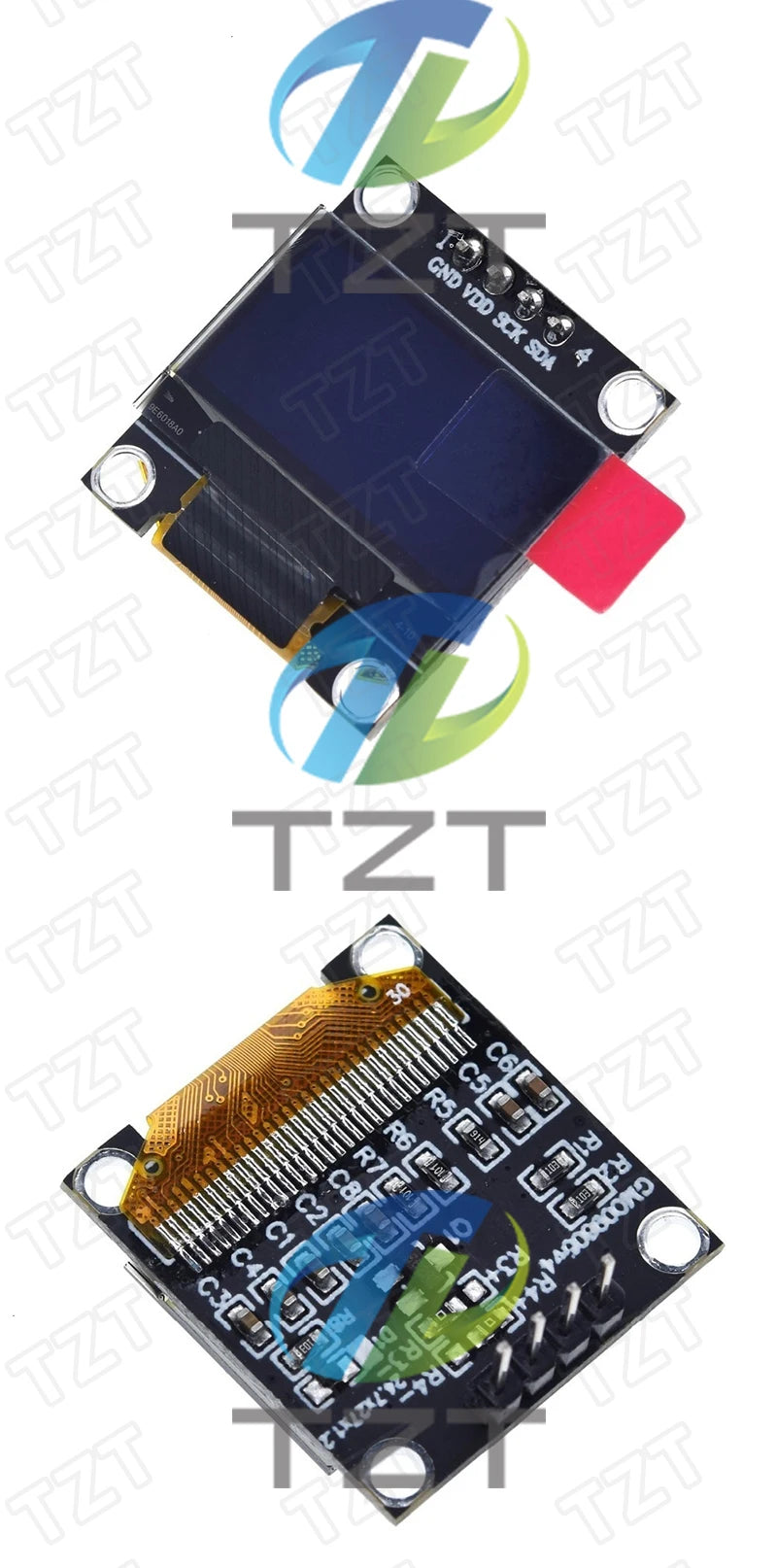 TZT RoHS-zertifiziertes 0,96-Zoll-OLED-I2c-Seriell-Weiß-OLED-Displaymodul 128x64 I2C SSD1306 12864 LCD-Bildschirmplatine für Arduino