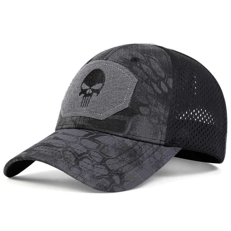 Unisex Baseballkappe mit Totenkopf-Stickerei – Verstellbar & Atmungsaktiv
