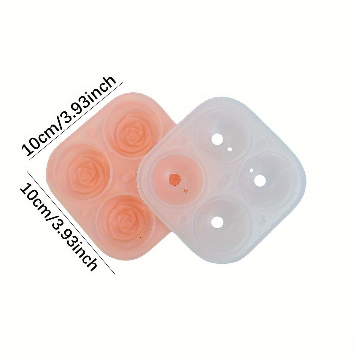 Rosen-Eiswürfelform mit 4 Fächern – Für Cocktails & Schokolade