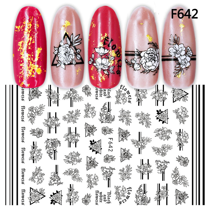 Nagelsticker mit Herz & Blumenmuster – DIY Nagelkunst
