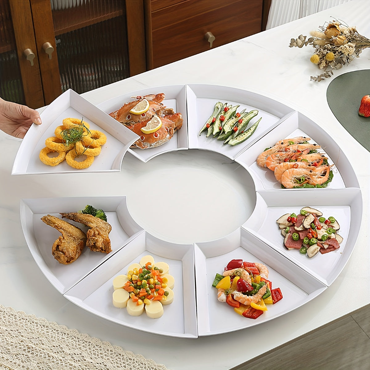 8-teiliges Servierteller-Set Weiß – Für Küche, Restaurant & Hotel