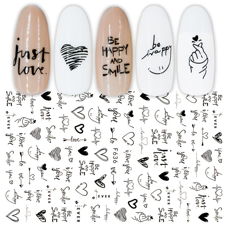 Nagelsticker mit Herz & Blumenmuster – DIY Nagelkunst