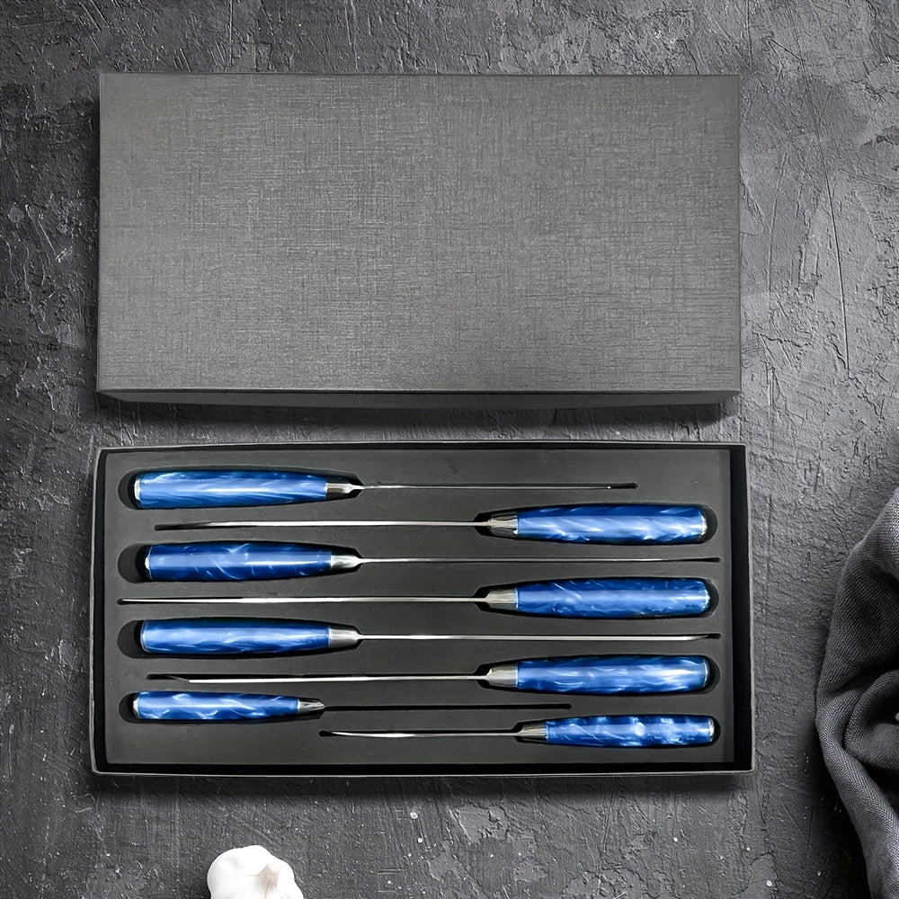 Messerset Blaue Serie – Vollständiges Küchenmesserset mit Kunstharzgriffen