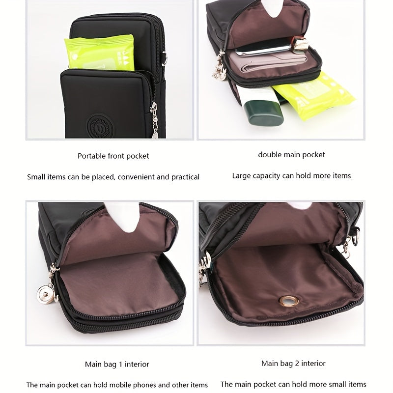 Damen Handytasche aus Nylon mit Reißverschluss – Reise & Alltag