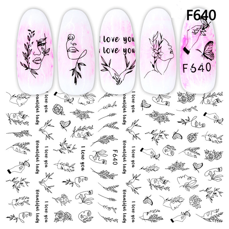 Nagelsticker mit Herz & Blumenmuster – DIY Nagelkunst