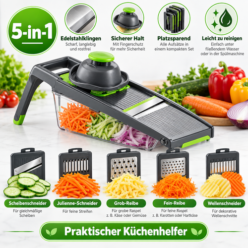 5-in-1 Gemüseschneider mit deutschen Produktmerkmalen